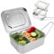 1200ML Stainless Steel Lunch Box - Leakproof Metal Bento Box with Bilayer Compartments, Bpa Free Bento Box Lunchbox Food Storage Containers, Portable Lunch Snack Boxes for Camping Travel School