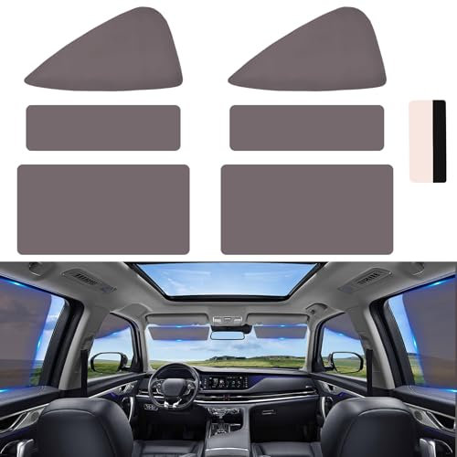XCBYT Auto Sonnenschutz für Baby,Auto Statische Fensterfolie Blickdichte Tönungsfolie für Seitenfenster, UV-Schutz Verdunklungsfolie,Sonnenschutz Seitenscheibe, Selbsthaftend,Universal,6Stücke