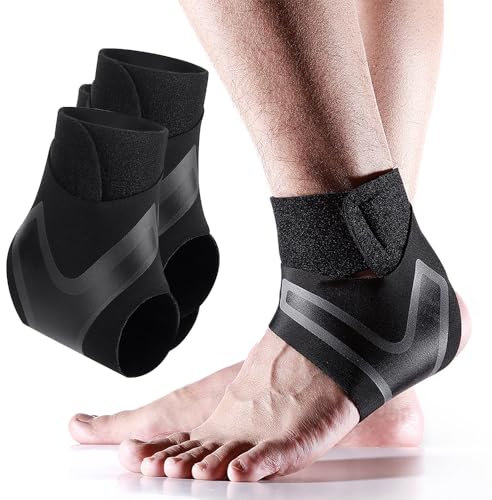 XFSRG 2 Piezas Banda para Fascitis Plantar Tobillo y Pie Transpirable Flexible Soporte para Aliviar el Dolor de Fascitis Plantar con Sujeción Segura y Máxima Libertad de Movimiento (L)