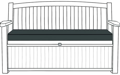 LAAM LINEN Waterproof Garden Bench Cushion 128x50x5cm Extra Thick Outdoor Seat Pads Only fit for Keter, Eden, Storage Benches & Swing Patio Cushion Durable & Easy to Clean Removable Cover (Charcoal)