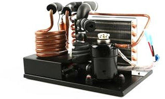 Aire acondicionado de CC Enfriador compacto portátil de 48 V CC con refrigeración de 130 W, serpentín de cobre y refrigerante R134A