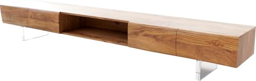 DELIFE TV-Board New Live-Edge Akazie Natur 240 cm 4 Türen 1 Fach Acrylfuß Lowboard