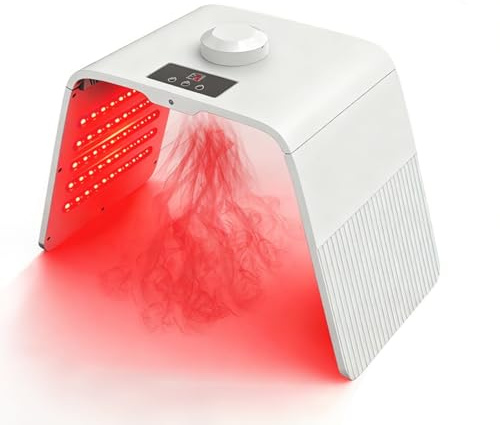 LED Gesichtsmaske 7 Farben, Maske Gesicht Beauty mit Sprühfunktion, Faltbares LED Lichttherapie Maske für Anti Falten Hautstraffung, Home & Salon Verwendung
