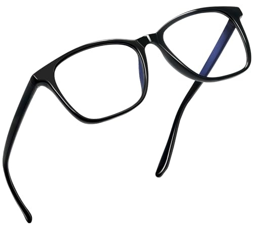 Joopin TR90 Blaulichtfilterbrille Damen Blaufilter Brille Herren und Blaulichtbrille Computerbrille Blue Light Blocking Glasses für Gaming TV und Büro (Glänzend Schwarz)