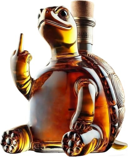 350ML Wine Decanter Bottle, Turtle Art Crystal Whisky Decanter, Hand Blown Whiskey Glasses Decanters, Wines Decanter Sealed Bottle for Gift Home Bar Decor