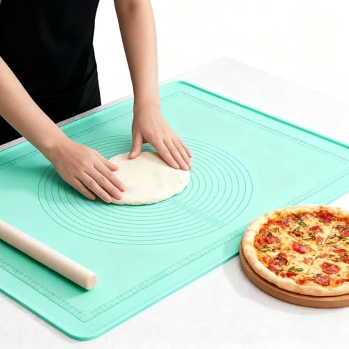 Tappetini da Forno in Silicone 70×50 cm, Rettangolare Spianatoia, Spianatoia Silicone Grande, Tappetino Cucina per Impastare Antiaderente per Pasta, Pizza, Piano, Senza BPA