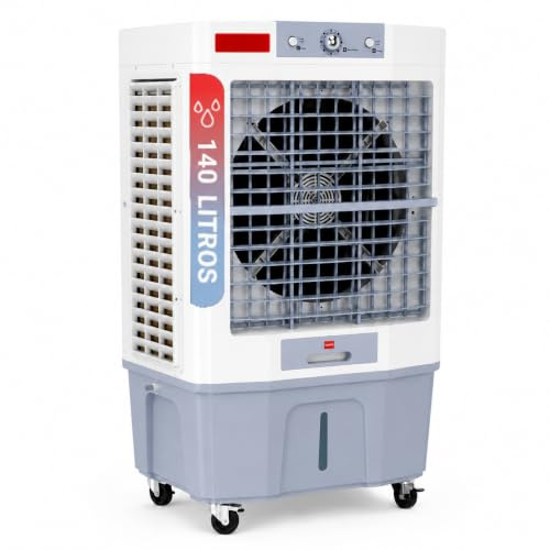 UniversalBlue Climatizador Evaporativo Industrial 140L 16.000 m³/h | 750W | Depósito 140L | Oscilación Motorizada | Entrada Automática de Agua | Climatizador para Naves, Talleres y Eventos