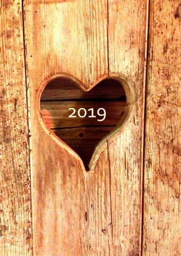 dicker TageBuch Kalender 2019 - DIN A4 - Herz aus Holz: Endlich genug Platz für dein Leben! 1 Tag = 1 A4 Seite