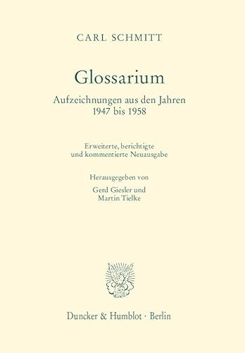 Glossarium.: Aufzeichnungen aus den Jahren 1947 bis 1958.