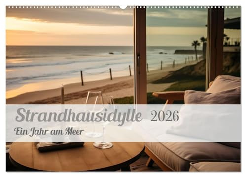 Strandhausidylle (Wandkalender 2026 DIN A2 quer), CALVENDO Monatskalender: Ein Jahr am Meer (CALVENDO Orte)