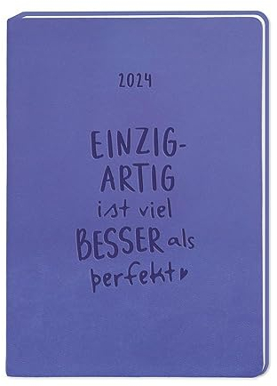 Terminplaner Lederlook 2024 Lila: Terminplaner Lederlook A6