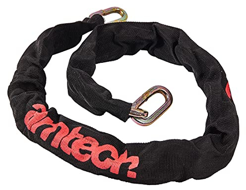 Amtech - 120cm Sleeved Security Chain, 9mm Square Links, Zinc-Passivated Finish, Heavy-Duty Chain for Bikes, Motorbikes and Outdoor Equipment