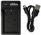 vhbw caricatore USB compatibile con Nikon D3000, D40, D40x, D5000, D60 camera - Stazione di carica + spia di carica, 8,4 V