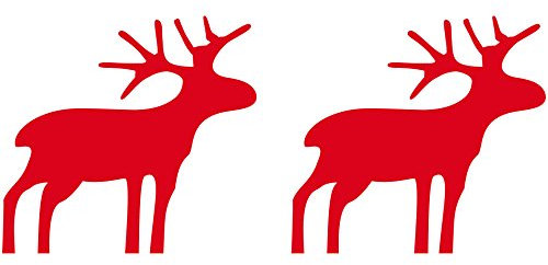 GreenIT Elch 8cm Rudolph Aufkleber Rentiere die Cut Tattoo Wandtattoo Auto Fenster Spiegel Deko Folie Weihnachten (2)