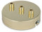 Deckenbaldachin Lampenbaldachin Metall 3-fach (mit 3 Auslässen) 100x24mm, Messing-Finish - inkl. Zugentlaster aus Metall