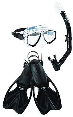Speedo Unisex-Adult Adventure Swim Mask, Snorkel & Fins Set
