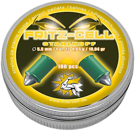 Fritz-Cell Diabolos 5,5 mm Stahlkopf für Luftgewehr/-Pistole – 400 Stück
