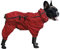 MOREZI Hunderegenmantel, hoher Kragen wasserdicht, Regenmantel-Set mit Reflexstreifen und Reißverschlüssen, für alle Hundetypen geeignet-Rot-L