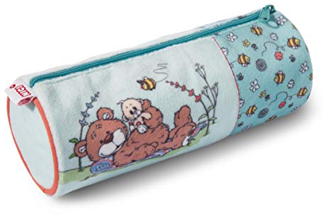 NICI 44487 Mäppchen Classic Bear, rund, 20x8x8cm, TÜRKIS/BUNT