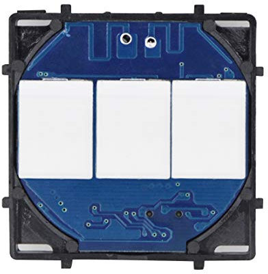 BSEED Marco Interruptor de Pared,Marco de vidrio panel,Compatible con Pulsador, Conmutador y Enchufe Schuko,Fácil de Montar,FK Wifi Touch Interruptor 3 Gang 1 Vía,Blanco 86mm