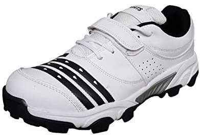 HITMAX Herren Sports Cs.765 Gummi-Spikes Cricket-Schuhe langlebig, leicht, Weiß, 39.5 EU