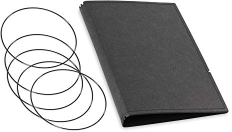 A5, revolutionäres, nachhaltiges X17-Konzept für Notizbuch Personal Organizer und Terminplaner/Hülle für 4 Hefte! Vegan, Deutsches Zellulose-Material, schwarz, Made in Germany