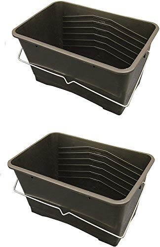 KetoPlastics 15L Paint Scuttle - Large Decorators Roller Bucket paint Kettle black, paint tray (2)