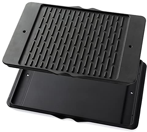 Charbrofire Placa de hierro fundido para parrillas Weber, color negro, rectangular, 43 x 30 x 1 cm, 1 unidad