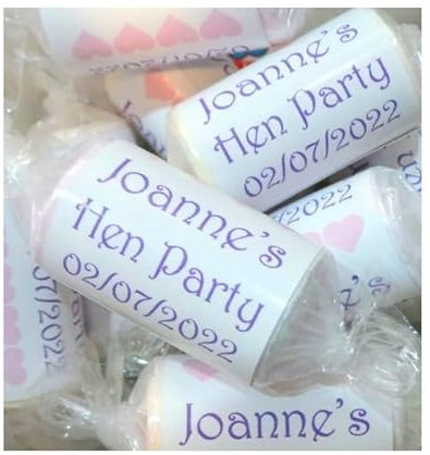 20 X Hen Party Favours ~ Love Hearts and Personalised Sweet Wrappers ~ Party Gifts