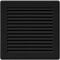 Black Louvred Wall Vent Grille with Flyscreen and Screw Caps, 150 x 150 mm, Air Ventilation Duct Cover with Anti-Insect Mesh and Flat Back, Tough and Durable ABS Plastic