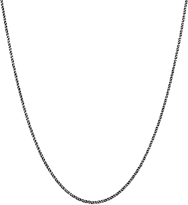 Kuzzoi Herren Halskette 925 Sterling Silber oxidiert runde Kordelkette (2 mm) Herrenkette für den Mann ohne Anhänger Gedrehte Optik Länge 55 cm