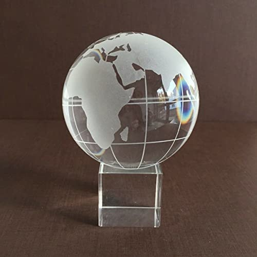 Glas Globus Weltkugel Kristall Deko Erdkugel Paperweight Briefbeschwerer Ø 80mm,016002