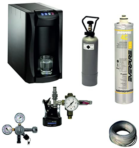 Blusoda Piccola 15 Fizz Mineralwasserzapfanlage 4 Wassersorten Komplettset mit Druckminderer, Co², Filter & Kartusche