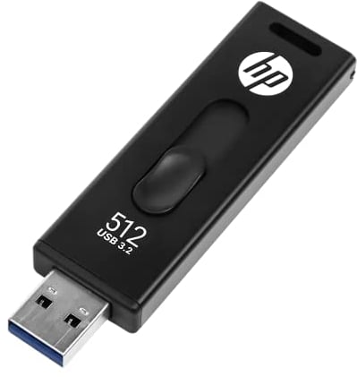 HP x911w 512 GB USB SSD 3.2, Velocità di Lettura 410 MB/s, Velocità di Scrittura 300 MB/s, Disegno Push and Pull