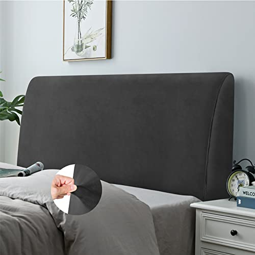 Caijin Bett Kopfteil Schonbezug, Staubdichte Schutzhülle für gepolsterte Schlafzimmer Kopfteil, Samt Stoff (180-200 cm, Schwarz)