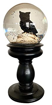 Chaks Schneekugel Schwarze Eule 22 x 9 cm | Halloween Dekoration