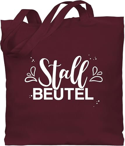 Shirtracer Baumwolltasche - Pferde - Taschen - Stallbeutel Lettering - Unisize - Bordeauxrot - geschenk pferdeliebhaber sprüche pferd beutel geschenke für reiterinnen reiten stoffbeutel pferdetaschen