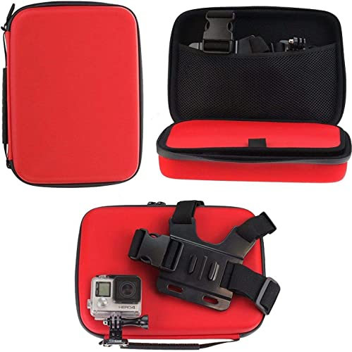 Navitech Red Action Camera Hard Case - Compatible With WOLFANG GA300 Action Camera