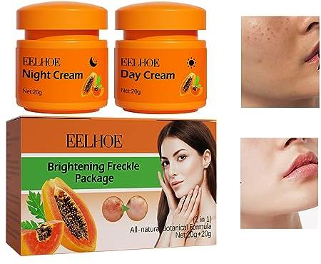 Papaya Whitening Cream Aufhellende Creme Haut aufhellende Creme Papaya Whitening Cream for Face Tagescreme und Nachtcreme gegen Sommersprossen Armpit Whitening Cream, 2Stück