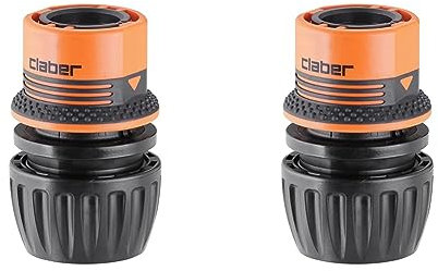 Claber vasi Raccordi Rapidi per Gomma, 1/2-3/4 (Confezione da 2)