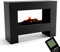 GLOW FIRE Wasserdampf Kamin FALLADA (Standkamin) - Elektrokamin mit realistischen LED 3D-Flammen, Knistereffekt & Fernbedienung, 120x90x40 cm - Opti-Myst 500 Elektro Kamin mit Holz-Deko, Schwarz