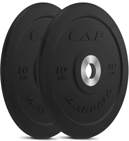 CAP Barbell Best Olympic Bumper Plate Set, Black, 10 lb Pair