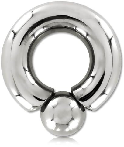 Inoki - Anneau boule acier vissable pour Prince Albert - Jonc/Tige 8 mm, Diamètre 30 mm, Boule 12 mm