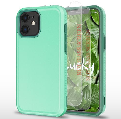 AYMECL for iPhone 11 Case, [15 FT Military Grade Drop Protection] 2 Pack [Self-Healing Screen Protectors] Heavy Duty Shockproof Case,Aqua Blue