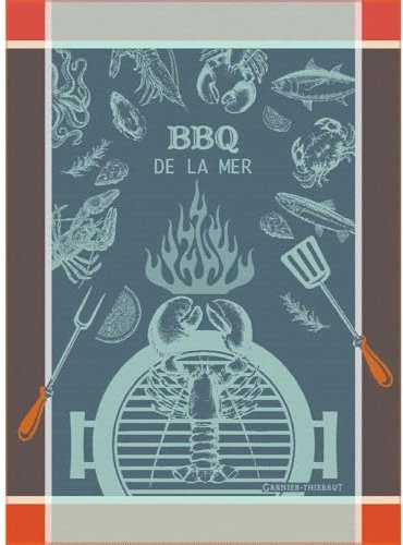Garnier Thiebaut - Geschirrtuch BBQ De La Mer Bleu 56x77 cm Baumwolle