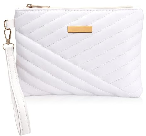 Donmnemb White Wristlets Wallets for Women, Womens Wristlet Wallets, Small Crossbody Phone Bags for Daily Shopping (White)