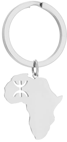 COSSIKA Karten-Schlüsselanhänger, afrikanischer Berber-Anhänger, Schlüsselanhänger, Gold-/silberfarben, Schlüsselanhänger, Ethno-Stil, Schlüsselanhänger, Zubehör für Kulturbegeisterte