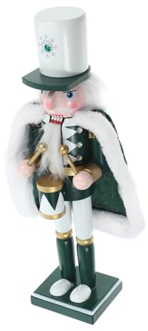 Anneome Schiaccianoci in Legno Da Tavolo Soldato Tamburo Natalizio Pupazzo Con Copricapo Decorativo