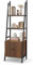SFAREST Ladder Bookshelf, 160CM Tall Wooden Bookcase with 2 Open Shelves, Countertop, Cabinet & Anti-Tipping Kits, Industrial Freestanding Ladder Storage Shelving Units for Living Room Bedroom Office