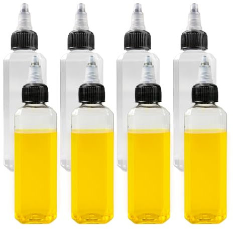 Rongxze 8 Pezzi Bottiglia Squeeze di Plastica, Dispenser Olio da Cucina, Bottiglia per Squeeze con Tappi a Prova di Perdite e Senza BPA per Spezie Liquide, Olio D'oliva (100ML)